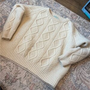 SOLD Traditional Hand Knit Sweater Pure New Wool Made in Ireland